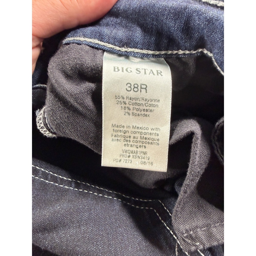 Big Star Maddie Jeans Womens 38R Bootcut Stretch Blue Denim Mid Rise 38x31 - Picture 9 of 10